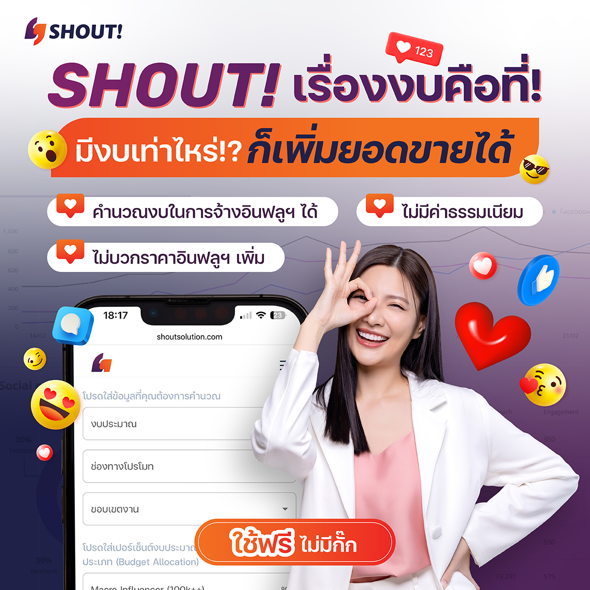 Cover Image for หมดกังวลเรื่องงบบานปลายเมื่อทำการตลาดอินฟลูฯ กับ SHOUT!